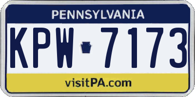 PA license plate KPW7173