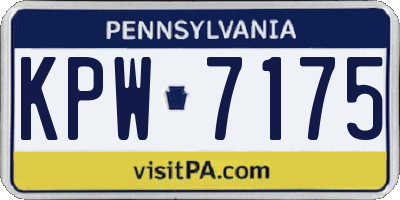 PA license plate KPW7175