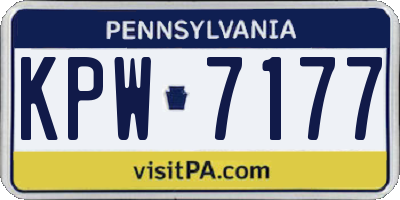 PA license plate KPW7177