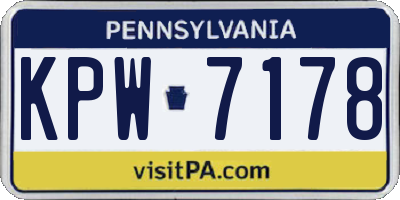 PA license plate KPW7178