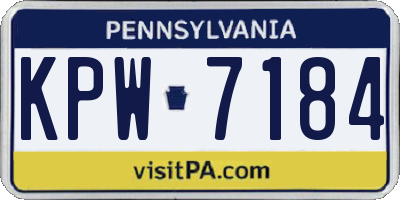 PA license plate KPW7184