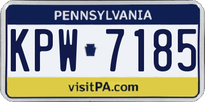 PA license plate KPW7185