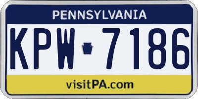 PA license plate KPW7186