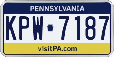 PA license plate KPW7187