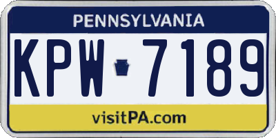 PA license plate KPW7189