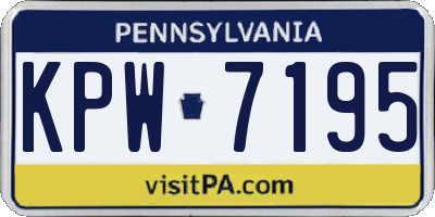 PA license plate KPW7195