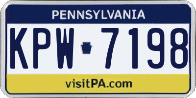 PA license plate KPW7198