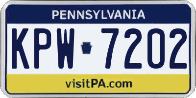 PA license plate KPW7202