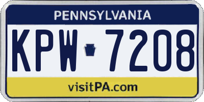 PA license plate KPW7208