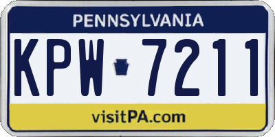 PA license plate KPW7211