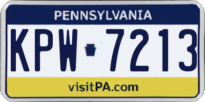 PA license plate KPW7213
