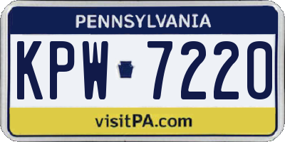 PA license plate KPW7220