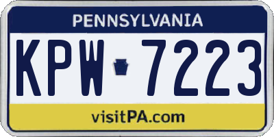 PA license plate KPW7223