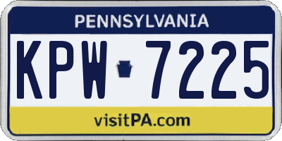 PA license plate KPW7225