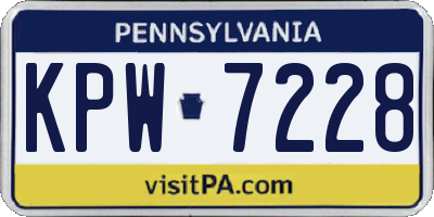 PA license plate KPW7228