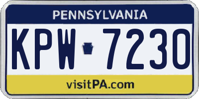 PA license plate KPW7230