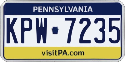 PA license plate KPW7235