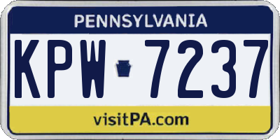 PA license plate KPW7237