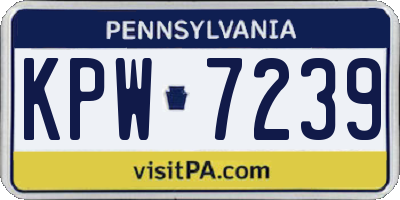 PA license plate KPW7239