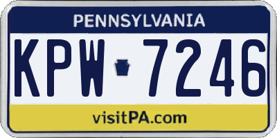PA license plate KPW7246