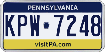 PA license plate KPW7248