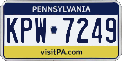 PA license plate KPW7249