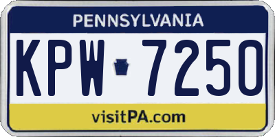 PA license plate KPW7250