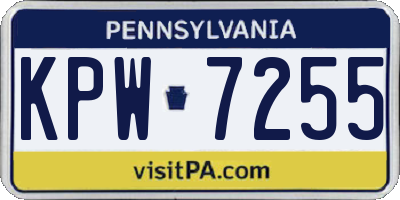 PA license plate KPW7255
