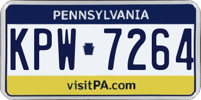 PA license plate KPW7264