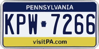 PA license plate KPW7266