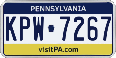 PA license plate KPW7267