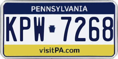 PA license plate KPW7268