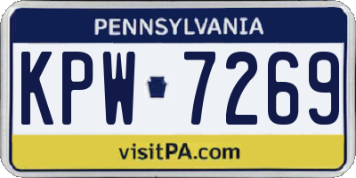 PA license plate KPW7269