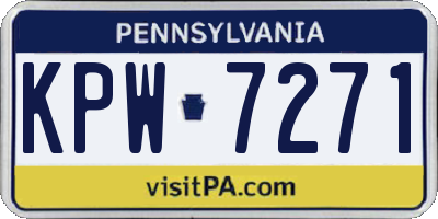 PA license plate KPW7271
