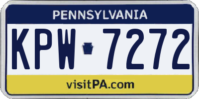 PA license plate KPW7272
