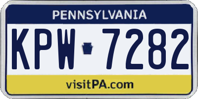 PA license plate KPW7282