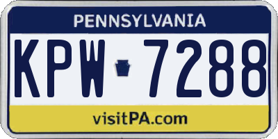 PA license plate KPW7288