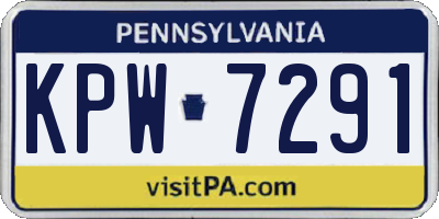 PA license plate KPW7291
