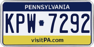 PA license plate KPW7292
