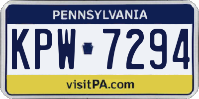 PA license plate KPW7294