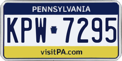 PA license plate KPW7295