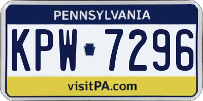 PA license plate KPW7296