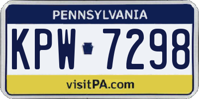 PA license plate KPW7298