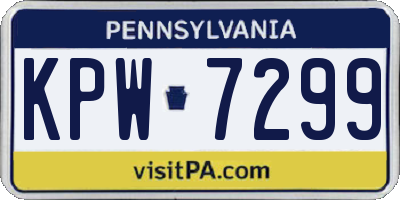 PA license plate KPW7299