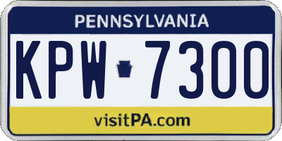 PA license plate KPW7300