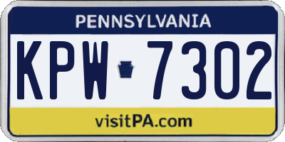 PA license plate KPW7302