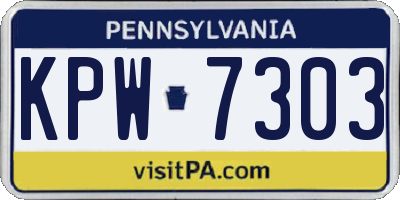 PA license plate KPW7303