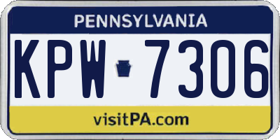 PA license plate KPW7306