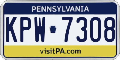 PA license plate KPW7308
