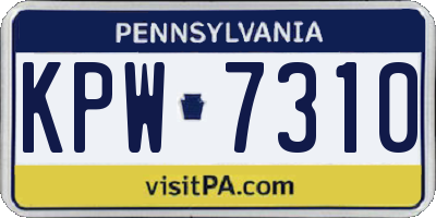PA license plate KPW7310
